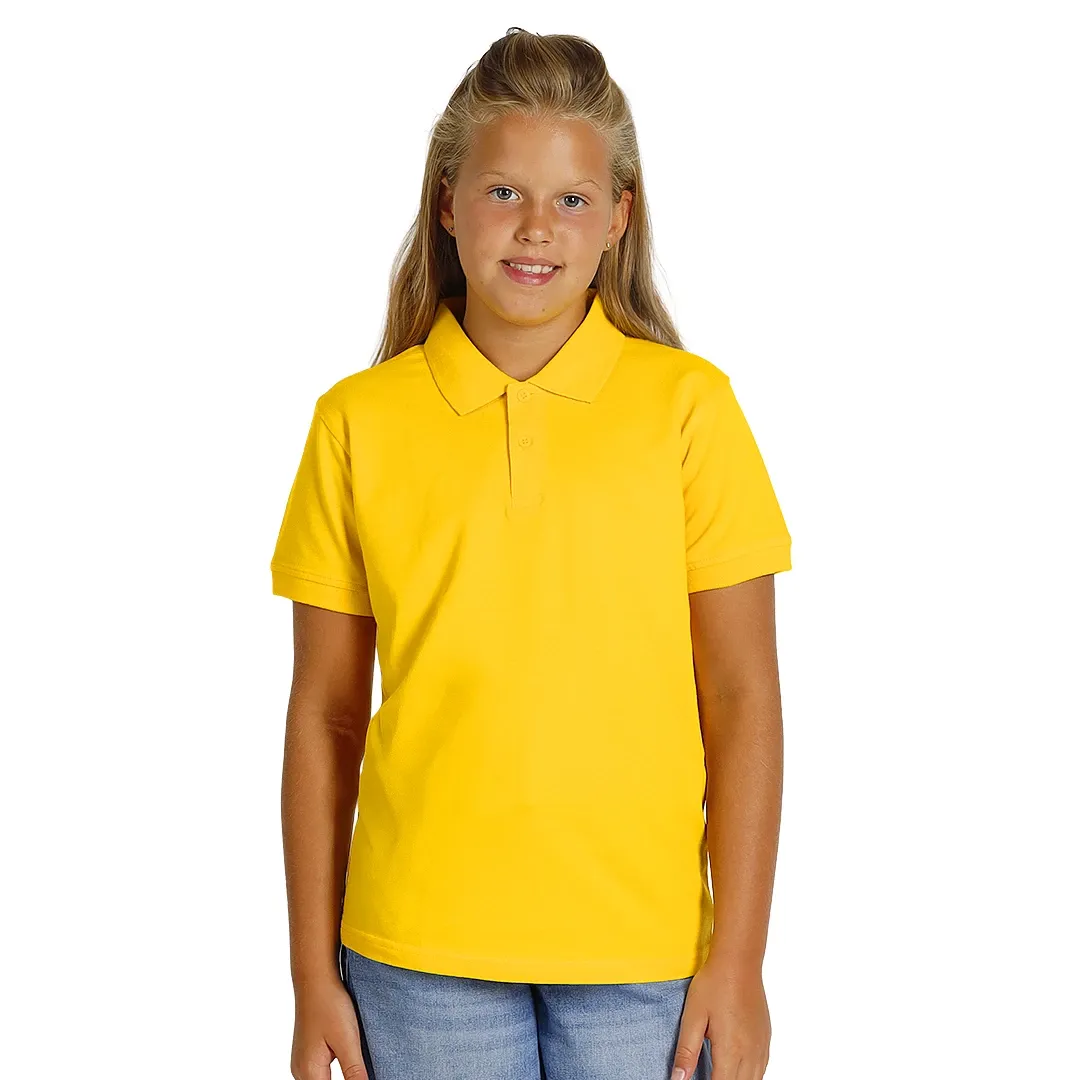 AZZURRO II KID, dečja pamučna polo majica, 180 g/m2, žuta