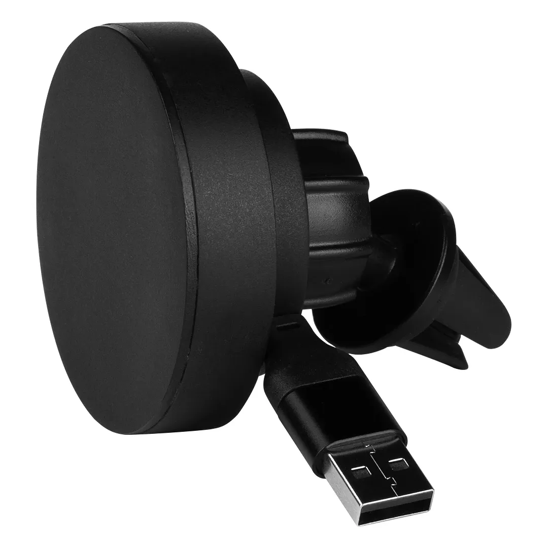 WADE, držač i bežični punjač mobilnih telefona za automobil, 15w sa magnetom, crni