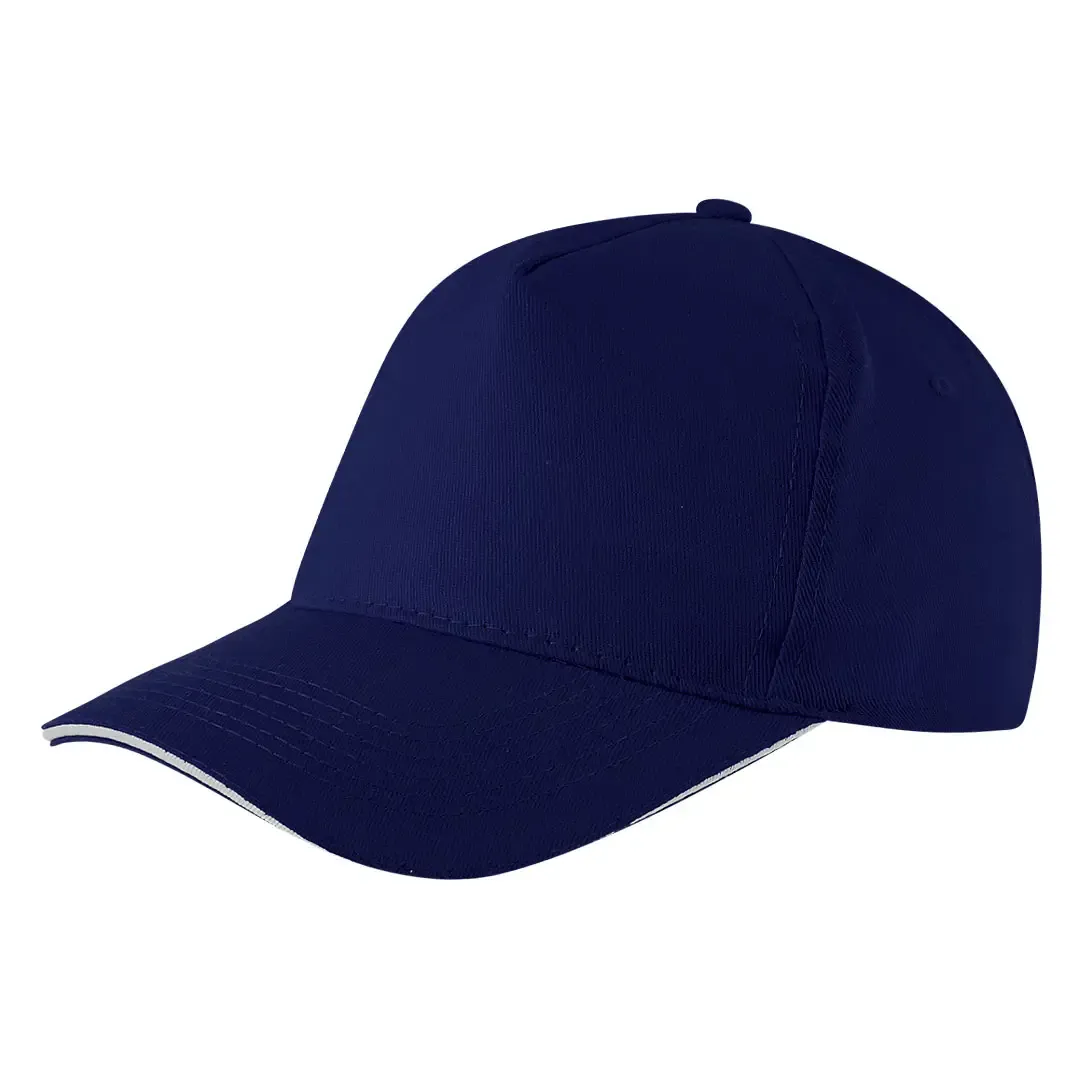 BASEBALL, kačket sa 5 panela, čičak kopča, plavi