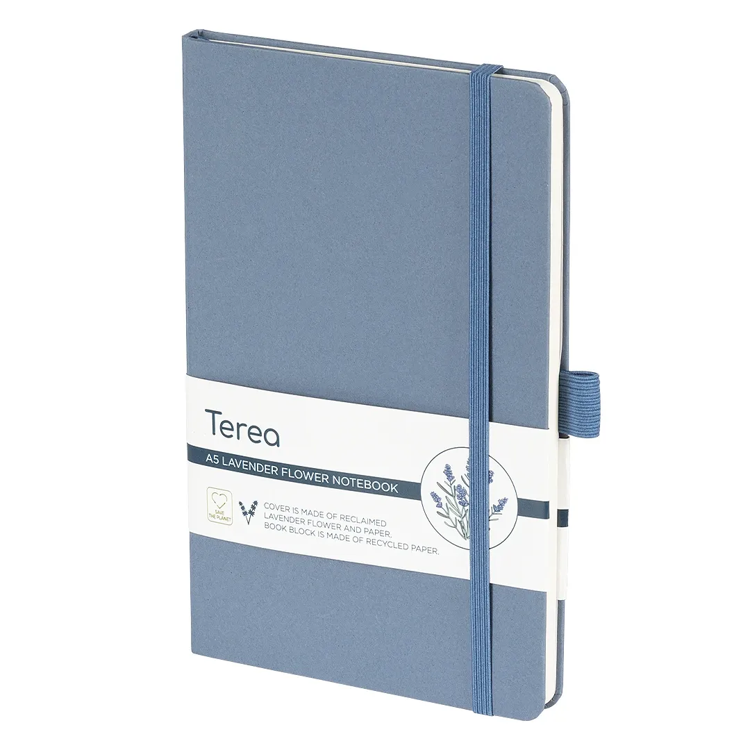 TEREA, notes a5, korica: mešavina bio materijala i papira, plavi
