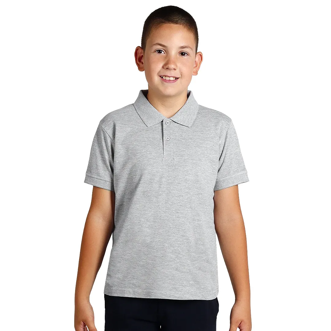 AZZURRO II KID, dečja pamučna polo majica, 180 g/m2, pepeljasta