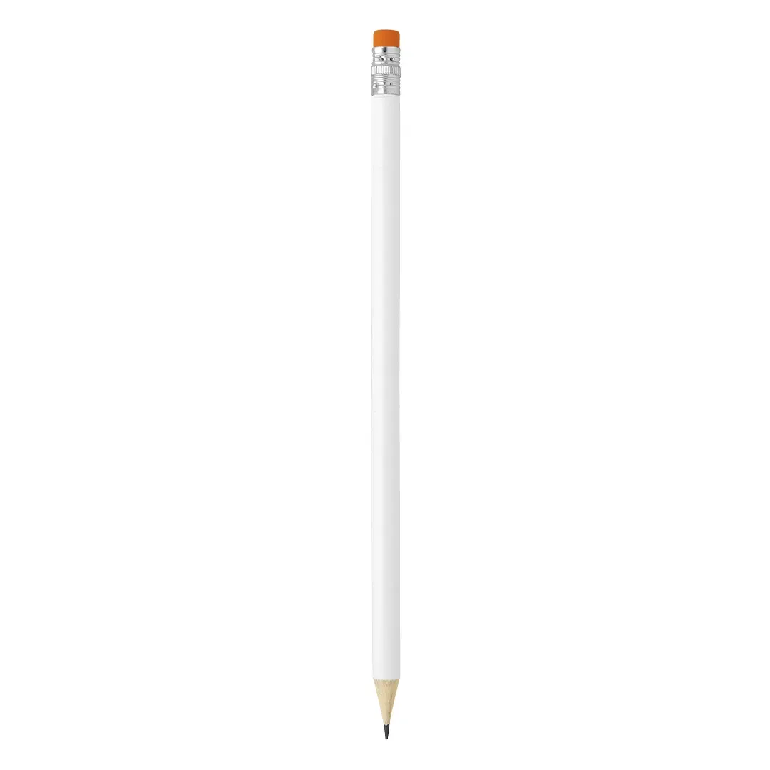 PIGMENT WHITE, drvena olovka hb sa gumicom, narandžasta