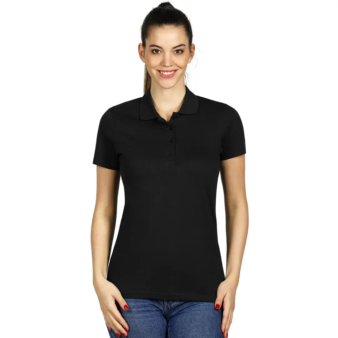 UNA, ženska polo majica, 180 g/m2, crna