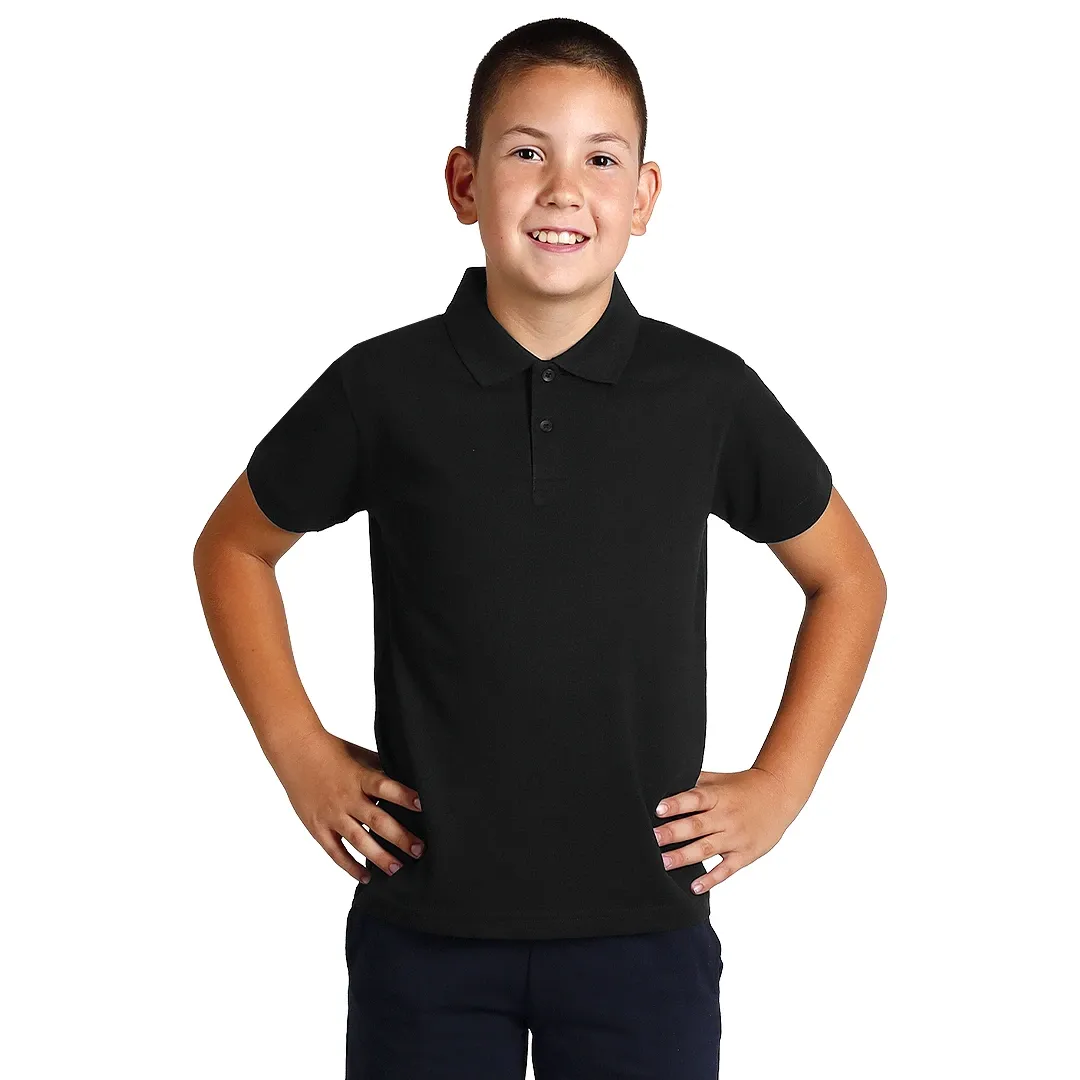 AZZURRO II KID, dečja pamučna polo majica, 180 g/m2, crna