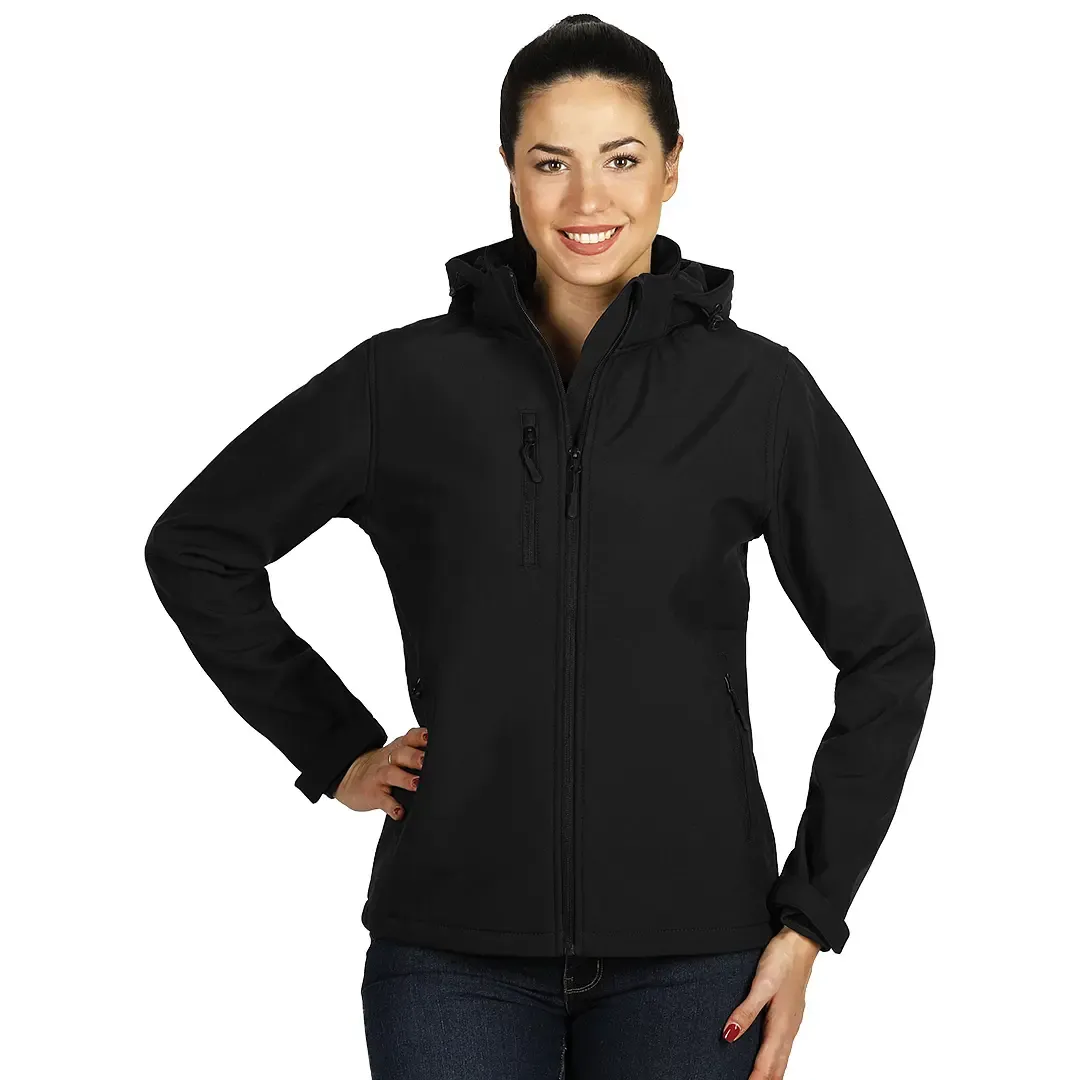 PROTECT WOMEN, ženska softshell jakna sa skidajućom kapuljačom, crna