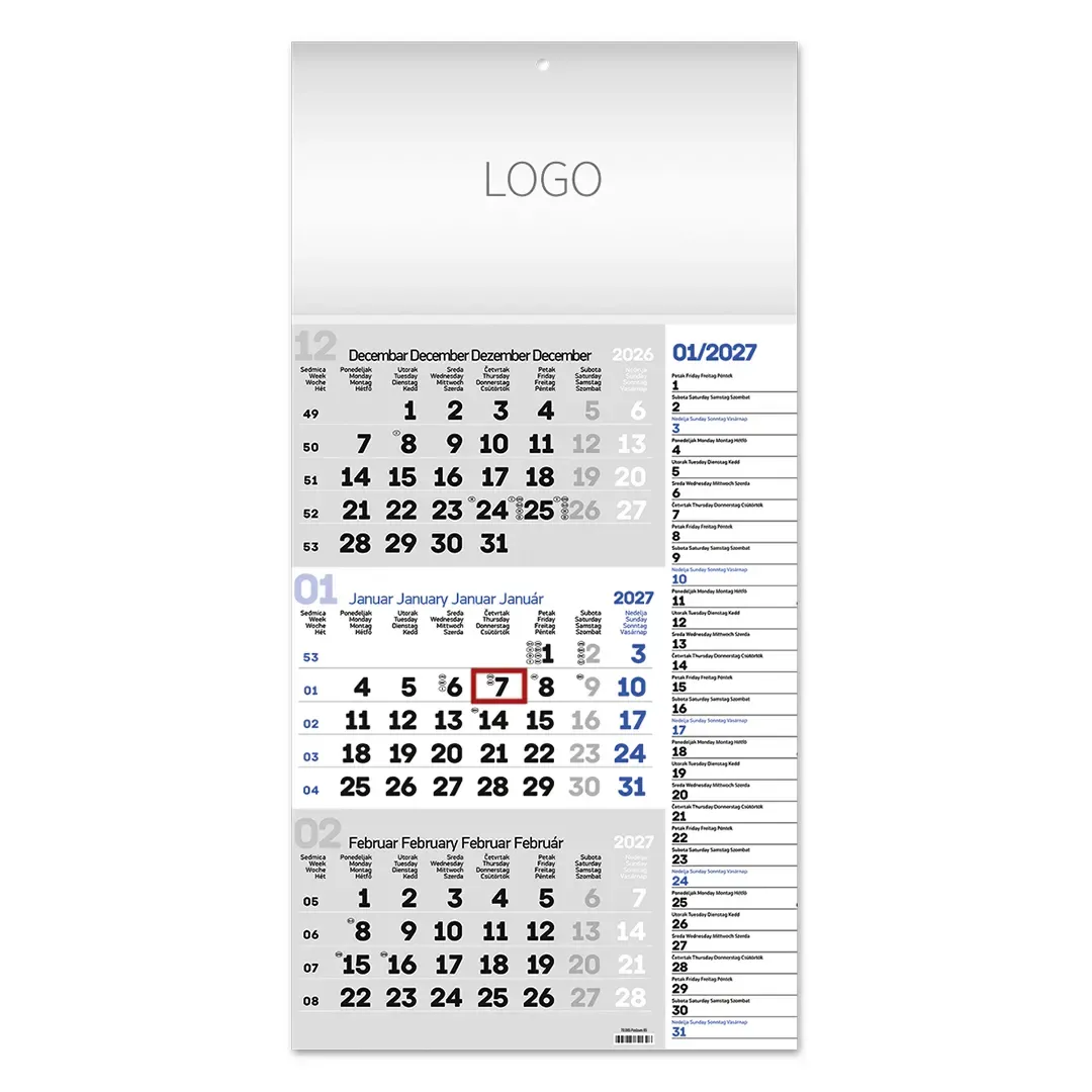 POSLOVNI 85, zidni kalendar: 12 listova, tromesečni, jednodelni