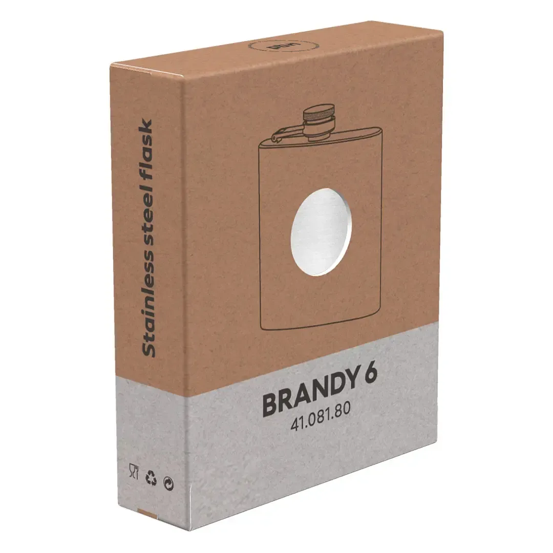 BRANDY 6, pljoska, 170 ml, srebrna