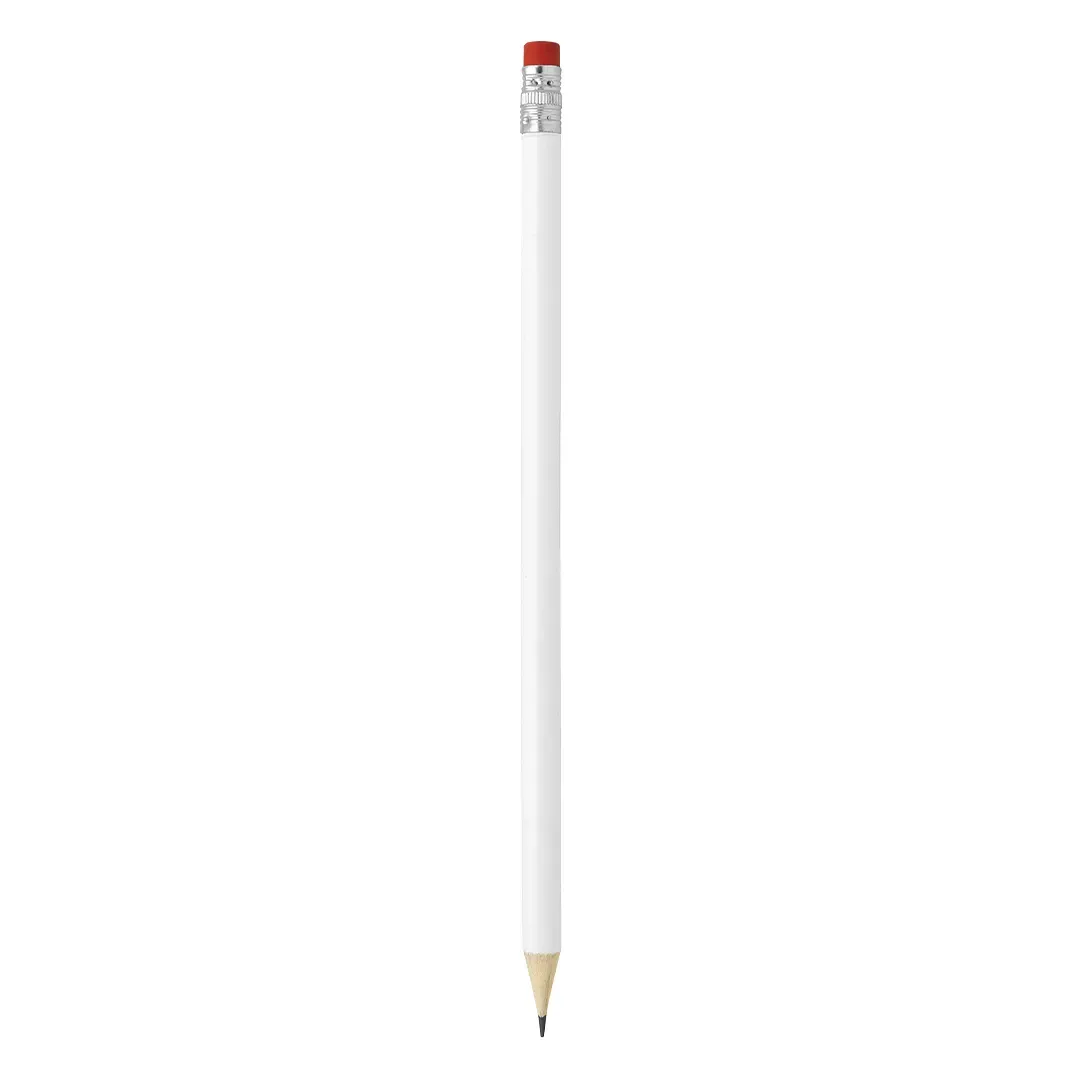 PIGMENT WHITE, drvena olovka hb sa gumicom, crvena