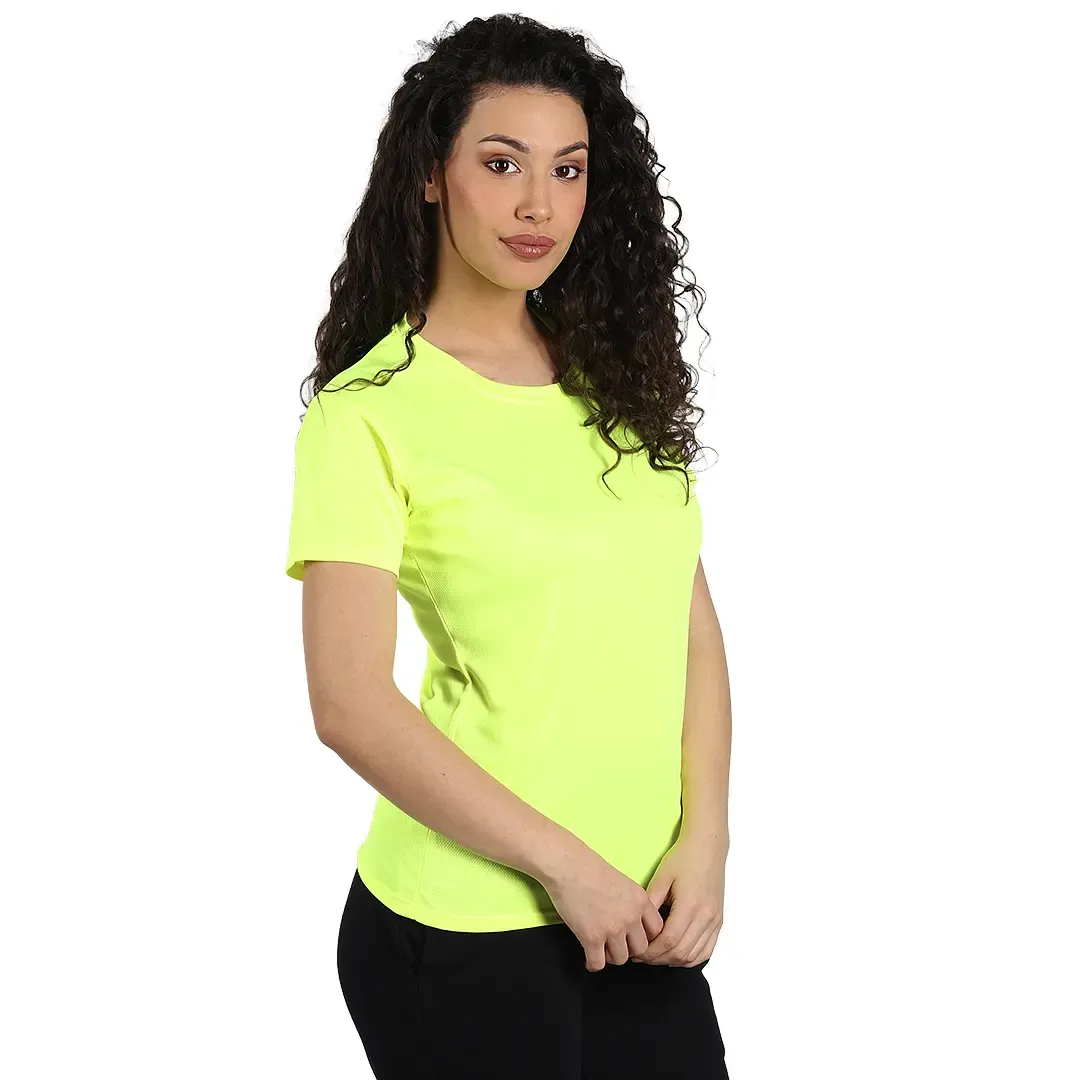 CROSSFIT LADY, ženska sportska majica kratkih rukava, 130 g/m2, neon žuta