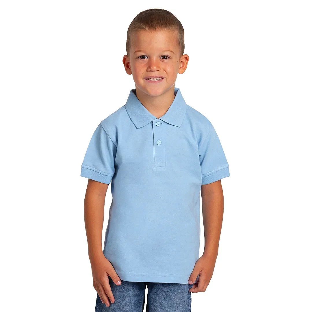 AZZURRO II KID, dečja pamučna polo majica, 180 g/m2, svetlo plava