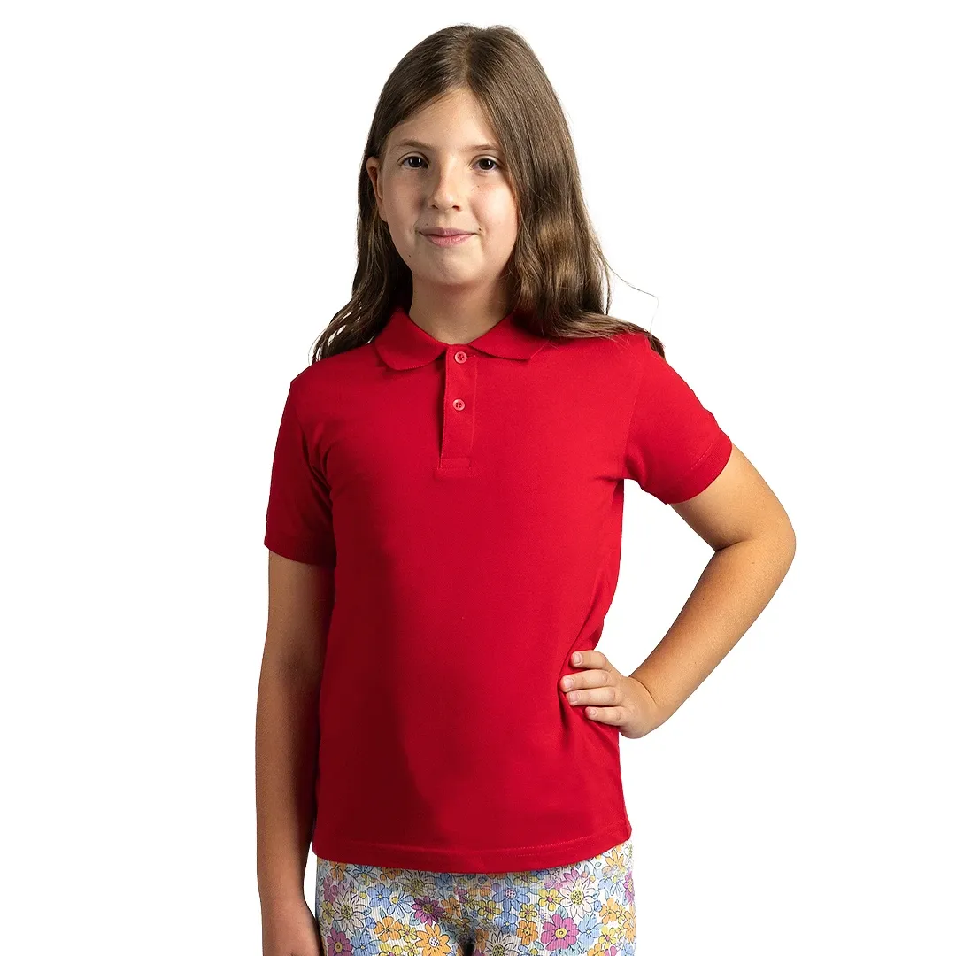AZZURRO II KID, dečja pamučna polo majica, 180 g/m2, crvena