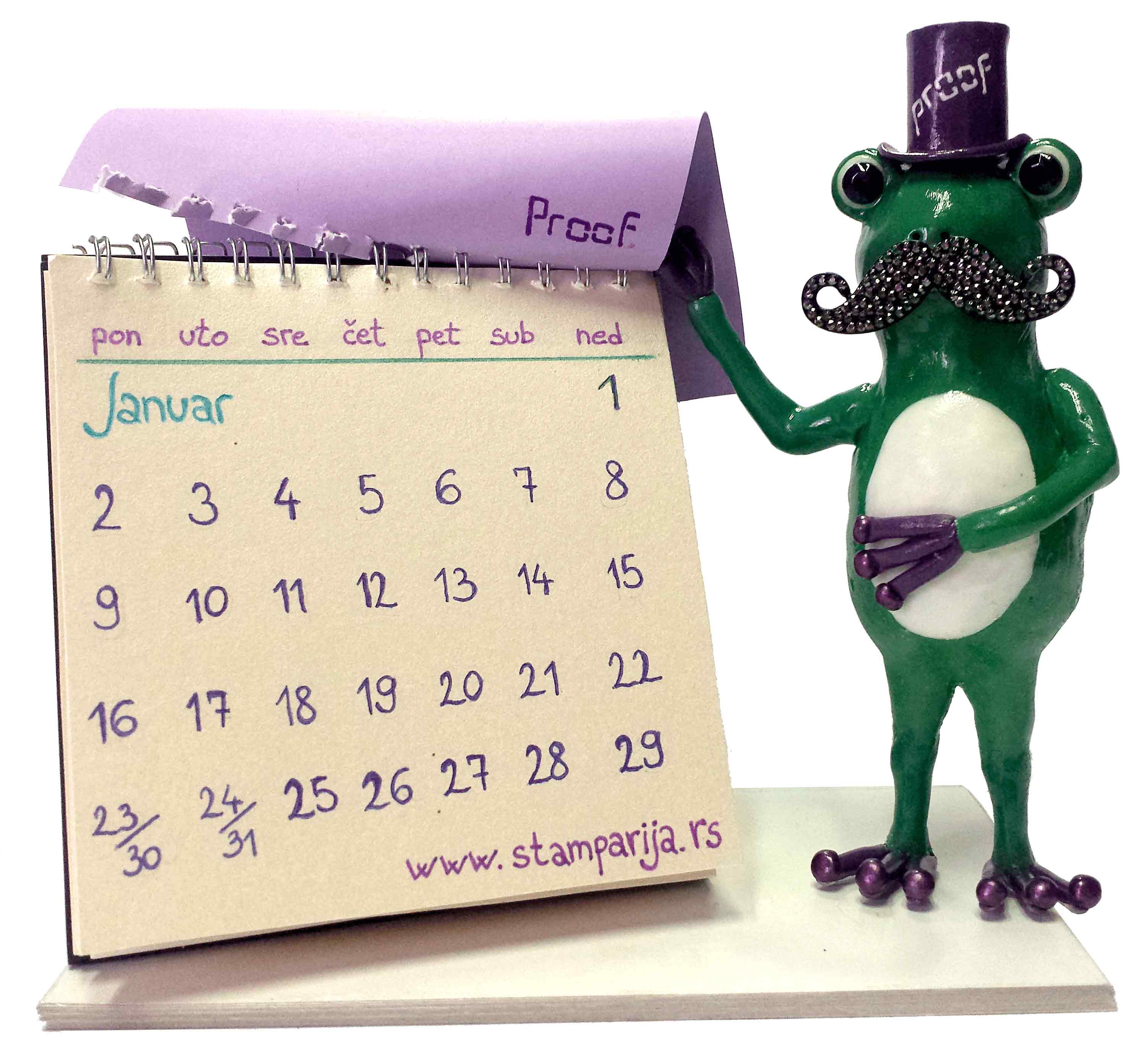 Kalendar stamparija zelena zaba