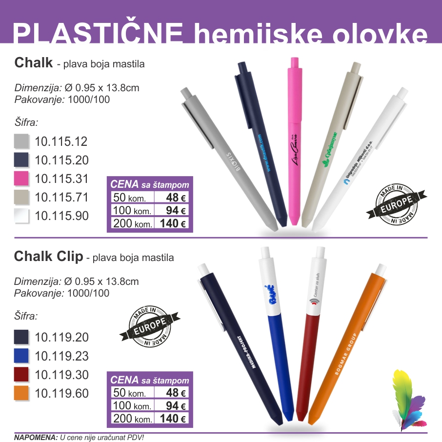 Kataloški list: Plastične olovke — Chalk, Chalk Clip